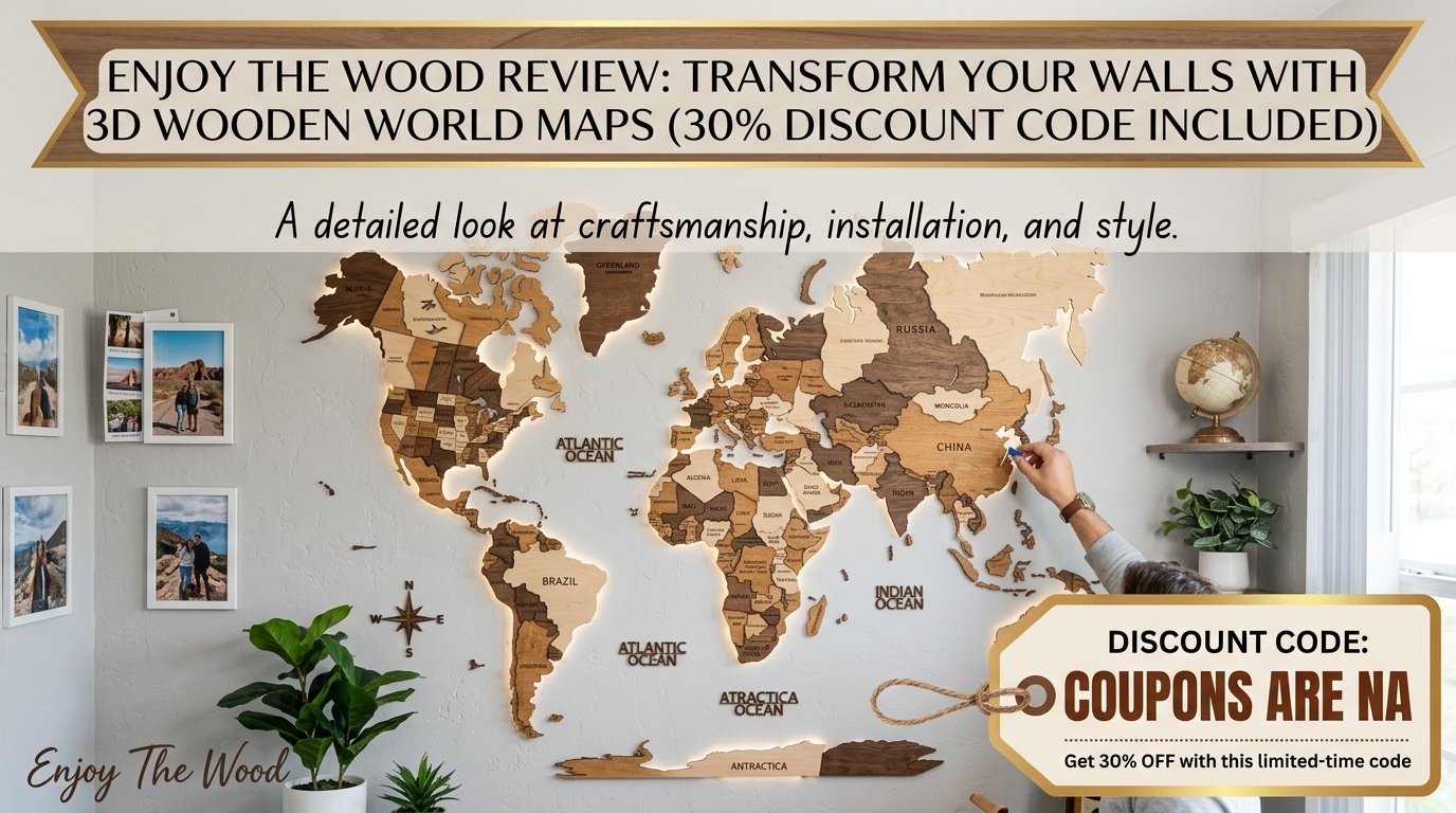 Enjoy The Wood Review: Transform Your Walls with 3D Wooden World Maps (30% Discount Code Included)